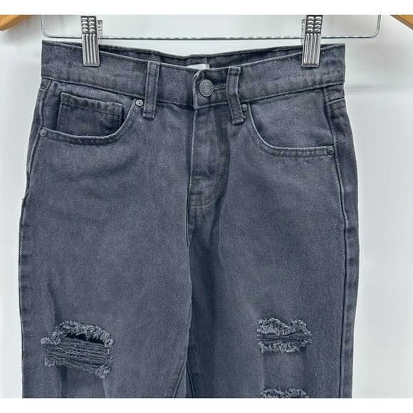 RSQ Other - RSQ 90's Jeans Girls 10 Black Denim Cotton Distressed Ripped High Rise Tapered